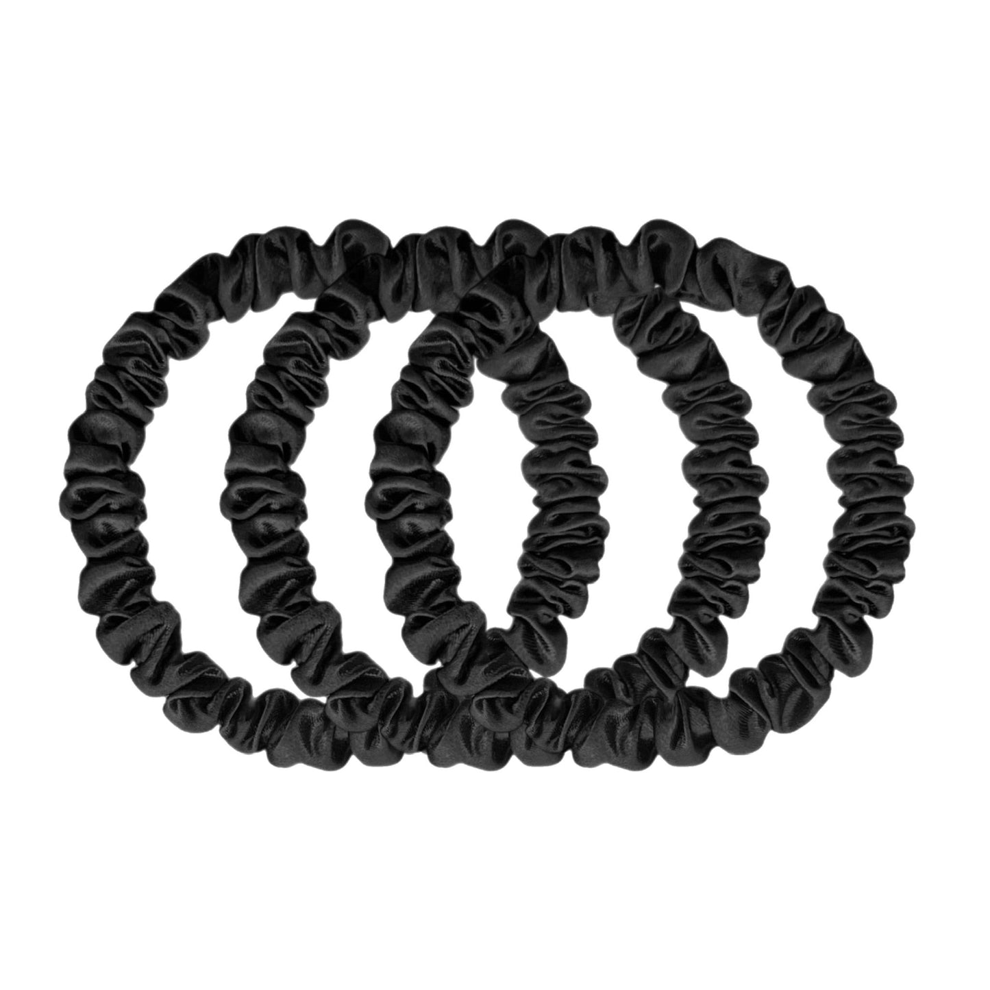 Skinny Silk Scrunchies - Black